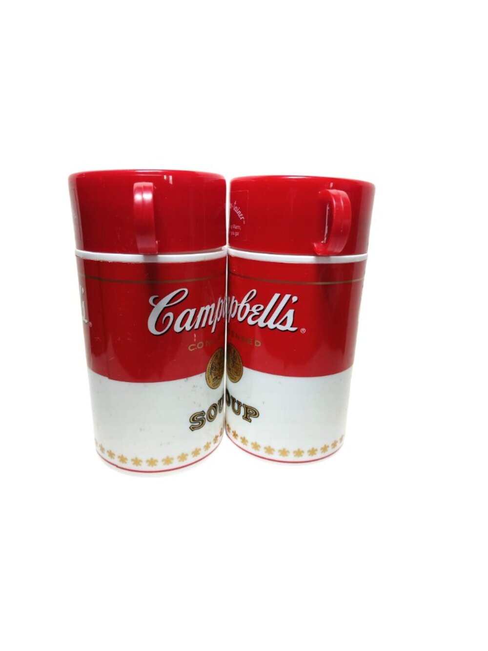 Vintage 90s Campbells Soup Thermos Retro Red White Lot 2 Can-tainer Insulated - Picture 4 of 14